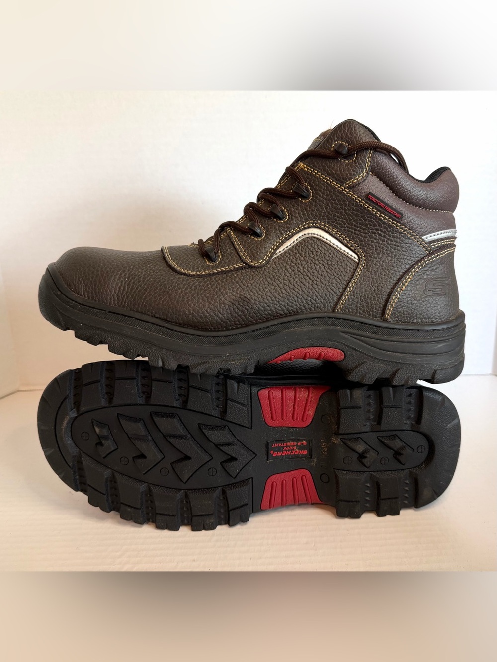 Skechers Work Relaxed Fit Burgin Sosder Composite Toe Boot SZ 14